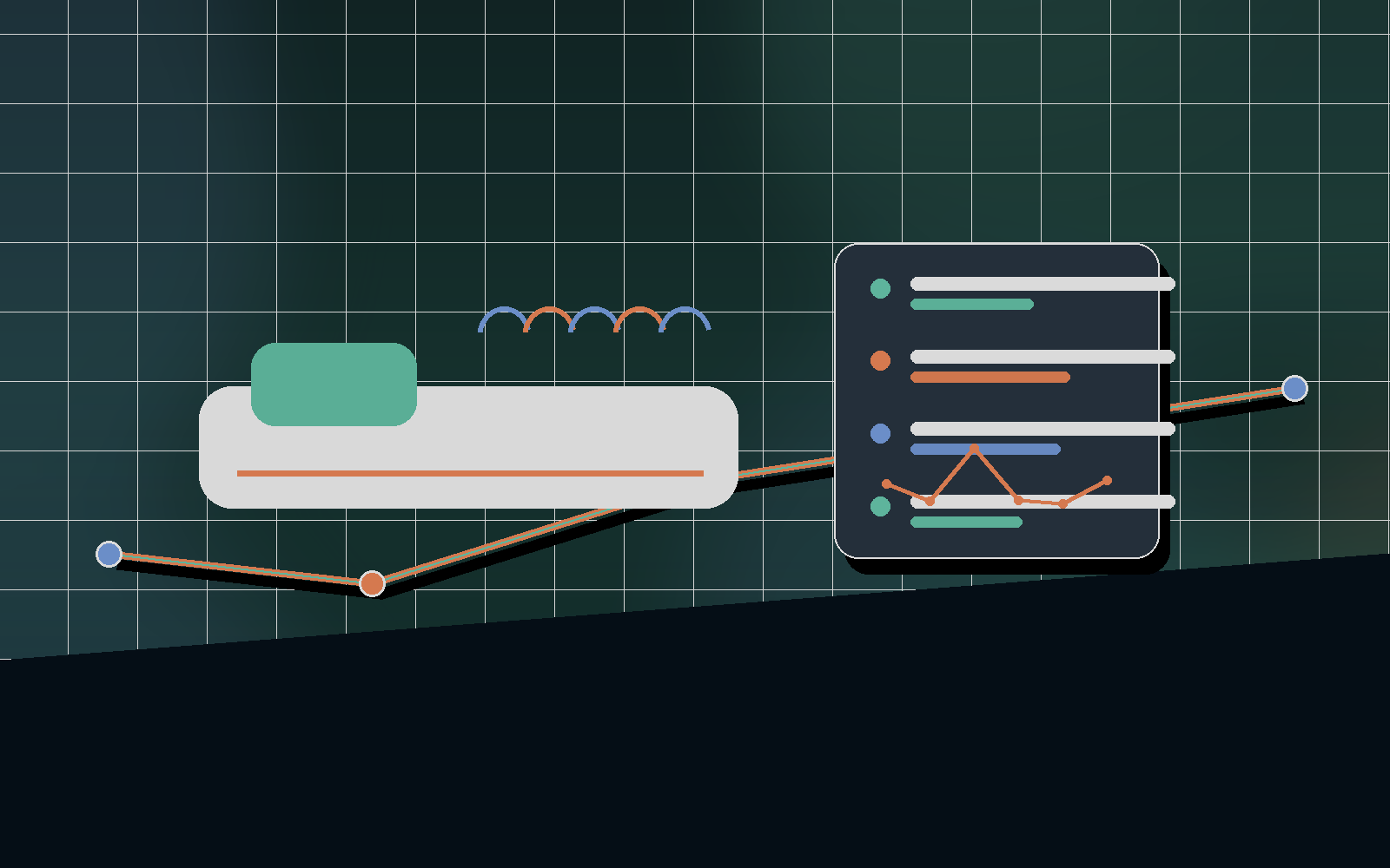 Sleep-stage training insight scene with rest graph and route markers.