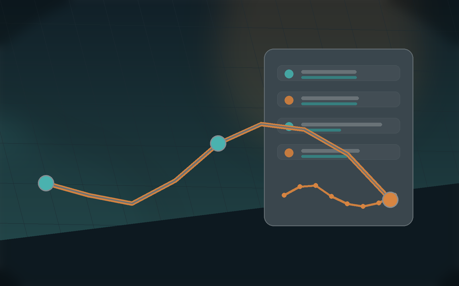 Cycling workout dashboard with route and effort trend cards.