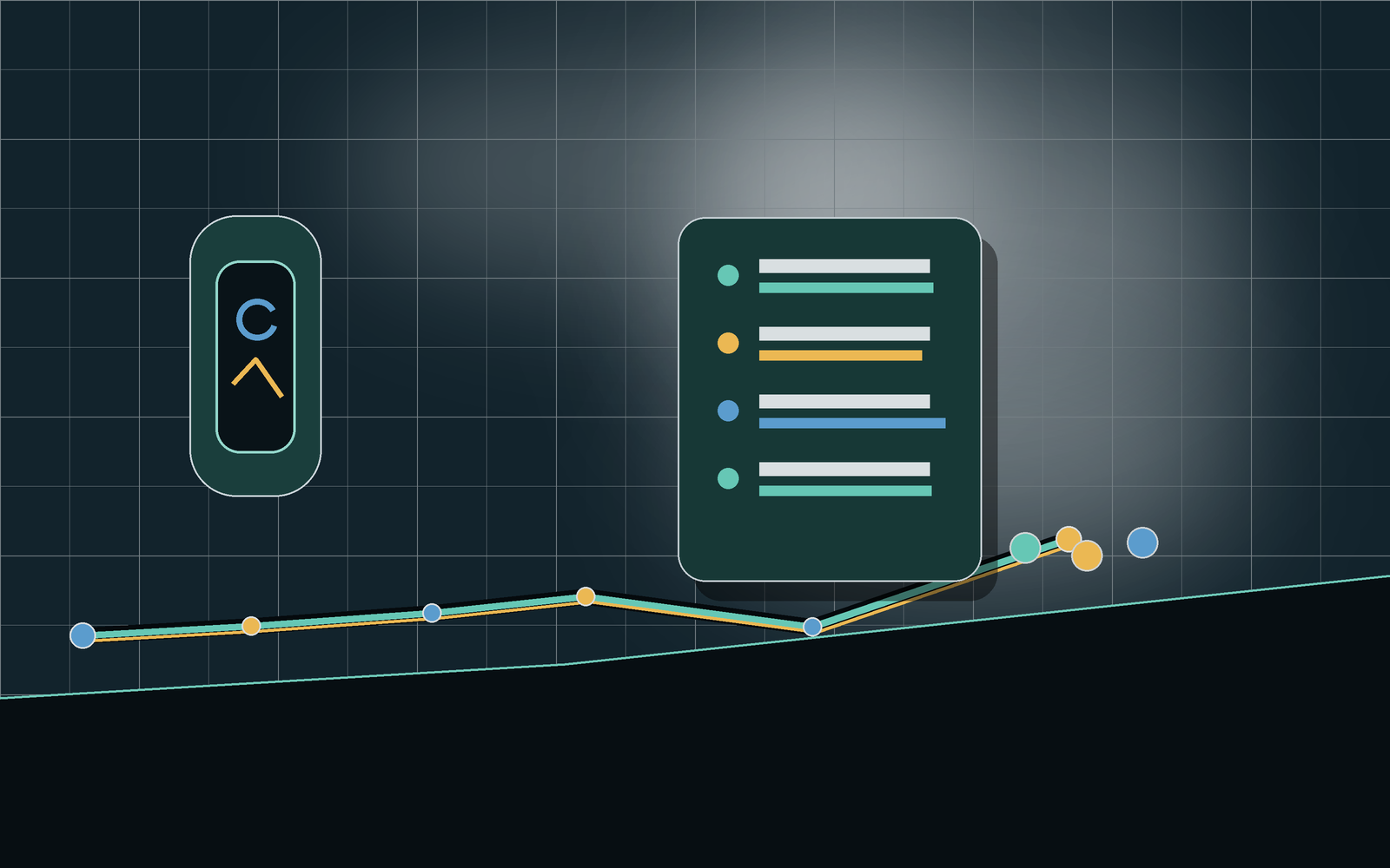Mobile-first training scene with iPhone, Apple Watch, and route markers.