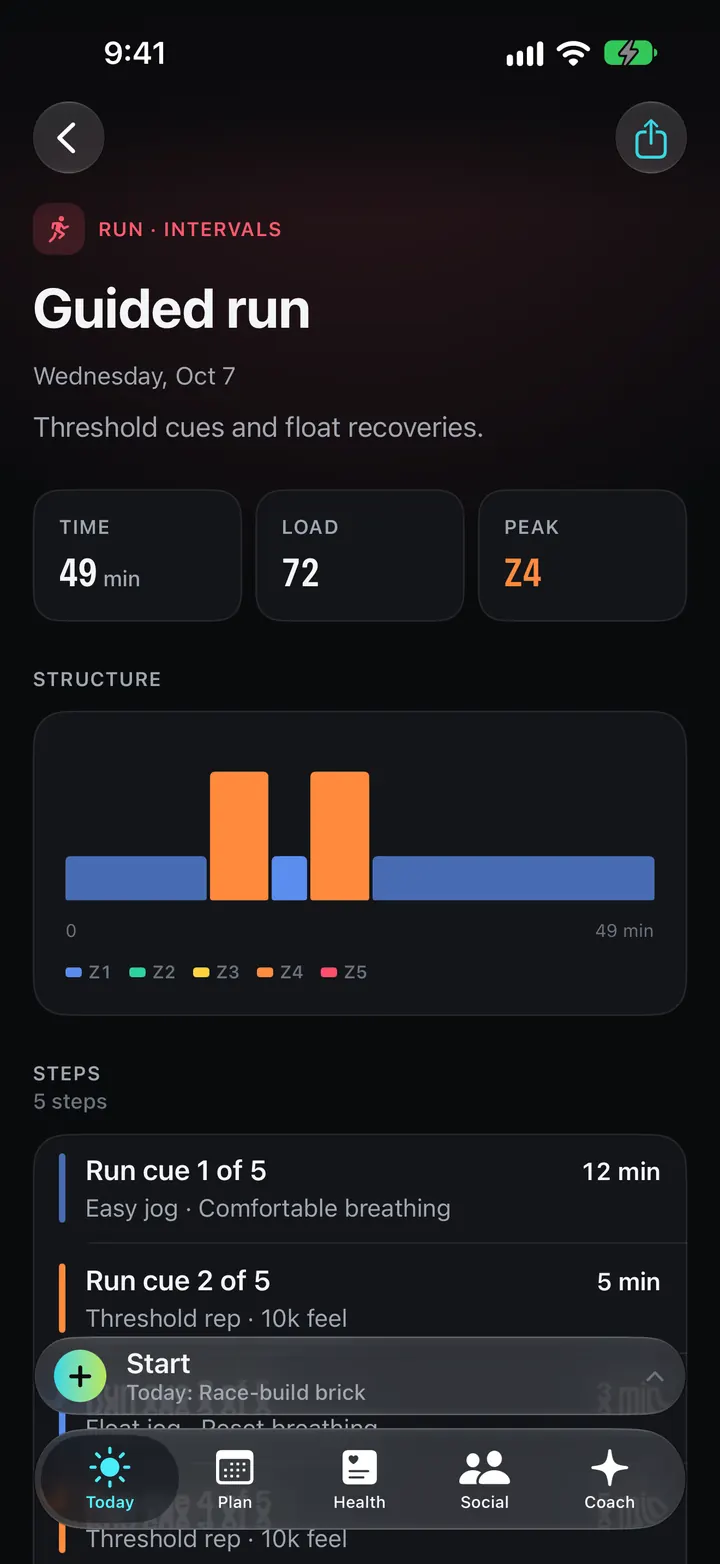 A guided run session with its structure chart and steps.